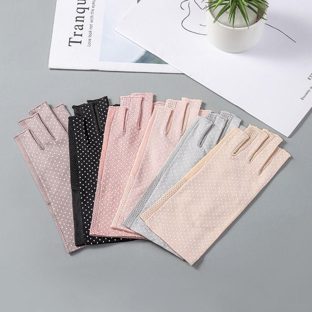 

For Women Driving Non-slip Sunscreen Gloves Half Finger Gloves Gloves Women Mittens