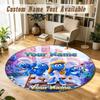 Round Rug Custom NameSmurfs Pattern Non Slip Carpet Home Floor Decor