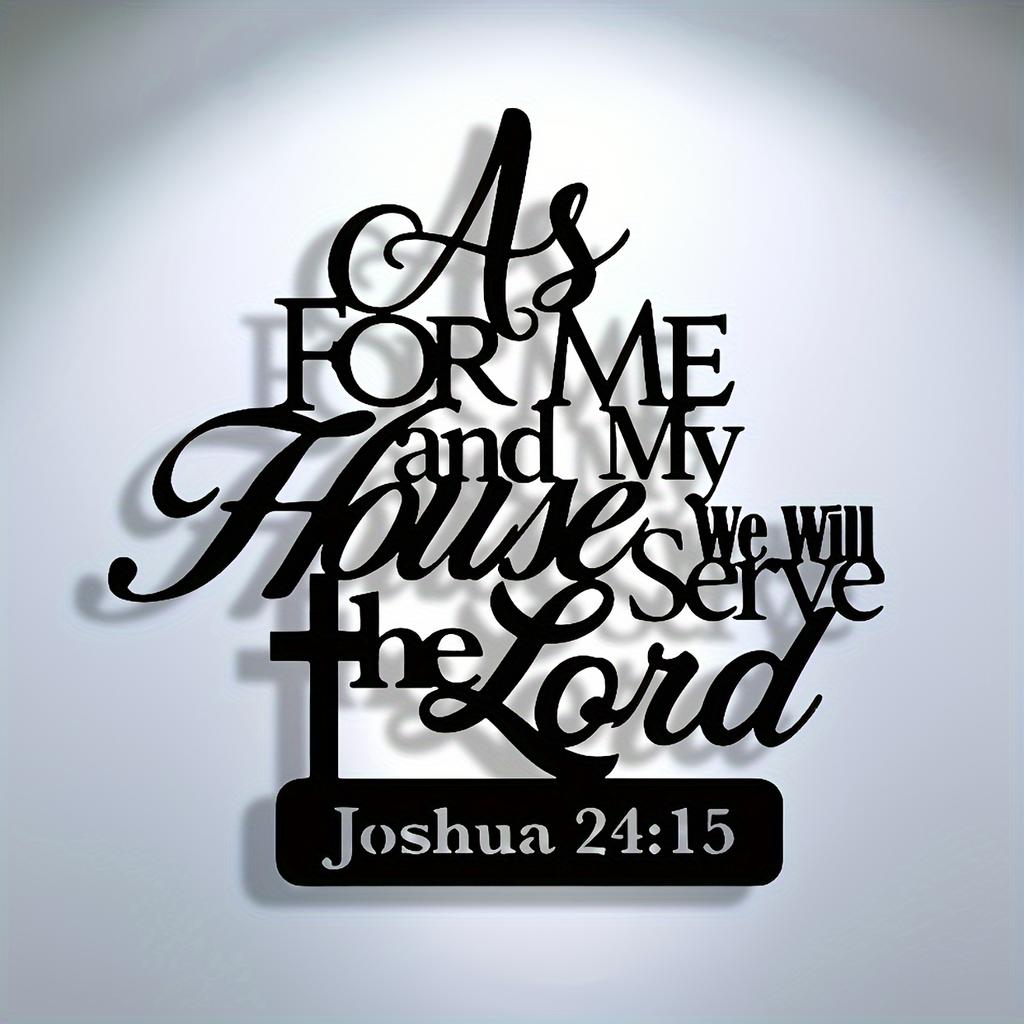 1pc "As for Me and My House We Will Serve the Lord" Metal Wall Art, Inspirational Religious Decor, Home Decor Plaque