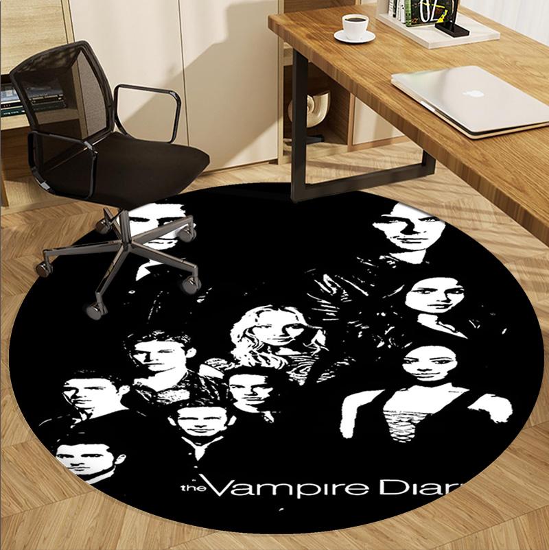 The Vampire Diaries Patroon Rond Tapijt, Binnen/Buiten Mat, voor Picknick, Speelkamer, Slaapkamer, Kantoor, Woonkamer, Huisdecoratie Tapijt, Verjaardagscadeau