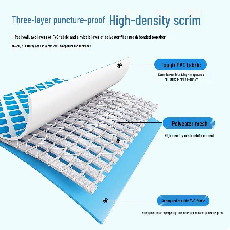 Nafukovací síťovaný bazén: Velký kulatý bazén pro dospělé a děti