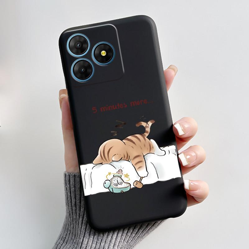 For Oscal Flat 2 2C Case Cute Love Rabbit Black Soft Silicone Protective Back Cover For Blackview Oscal Flat 2 2C Phone Cases