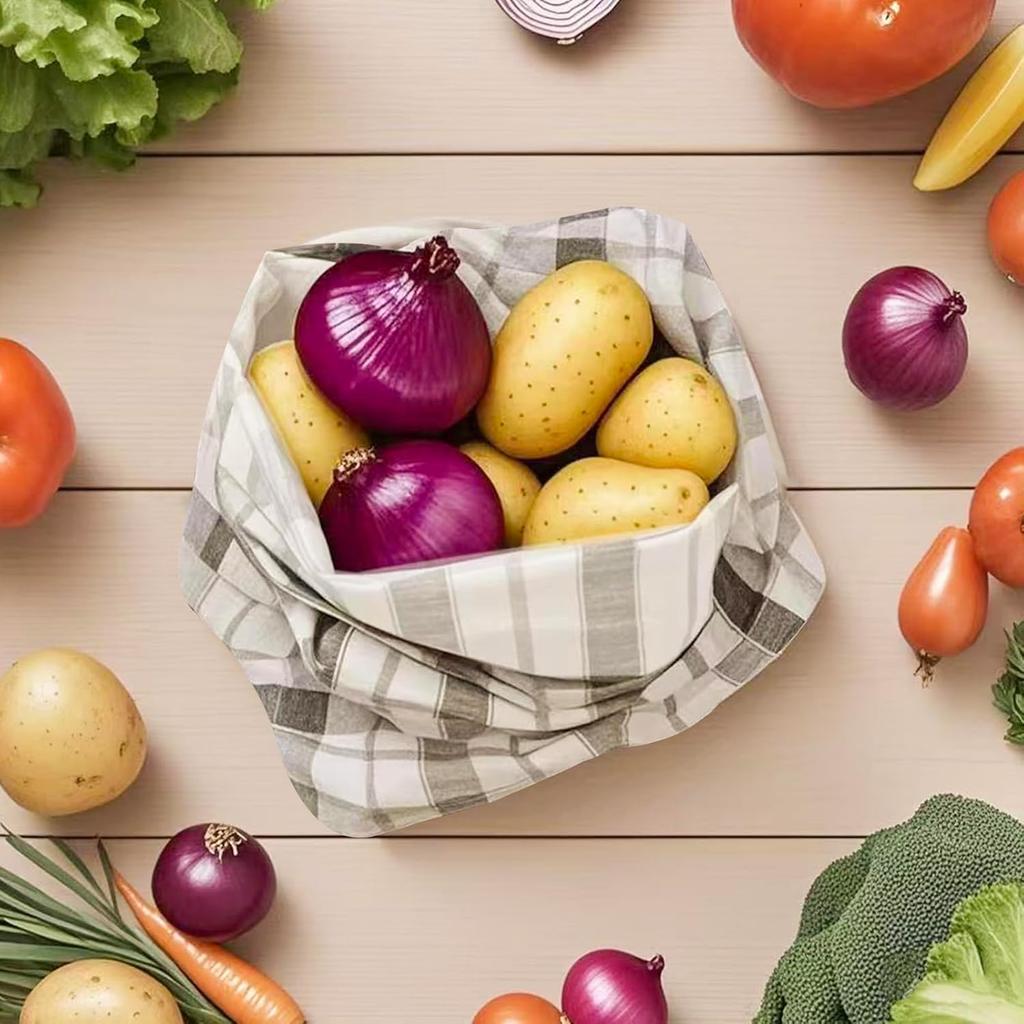 Premium Bread Bags for Homemade Loaves, XL Reble Linen with Plastic Lining, Equipped with Convenient Drawstring for Ultimate Freshness, BPA-Free,