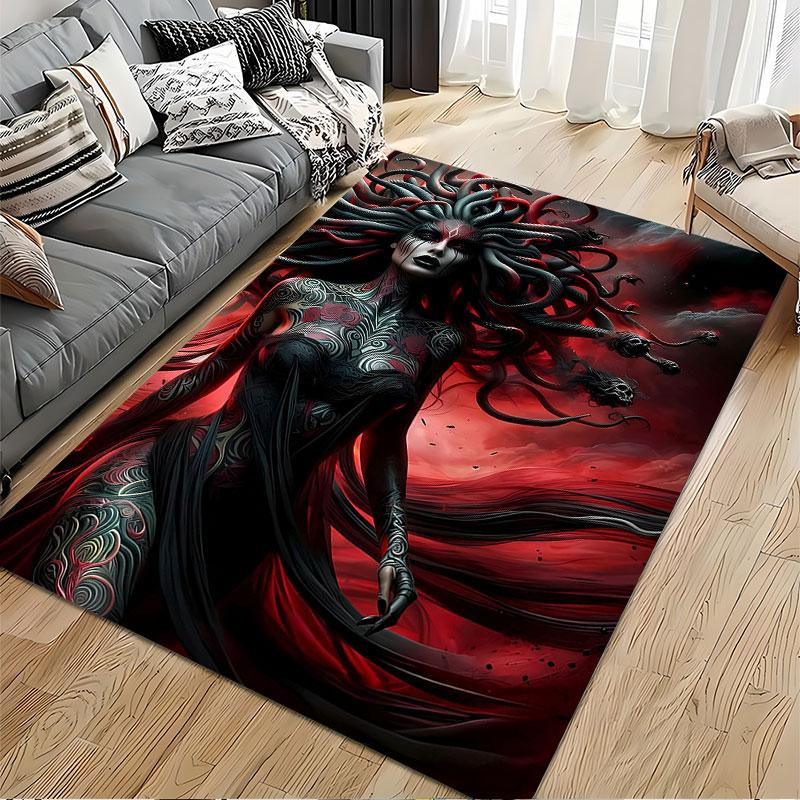 Gothic Medusa Design Carpet suitable as a non-slip mat for the living room or bedroom sofa