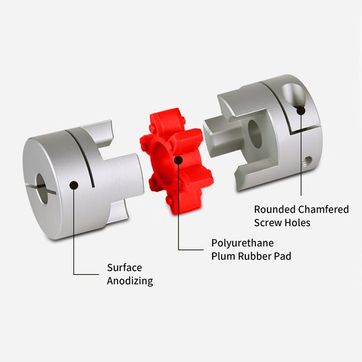 2PCS 9.525mm to 12mm Aluminium Plum Flexible Shaft Coupling, D30mm L35mm Motor Connector Flexible Coupler for 3D Printer Accessory Servo Stepped