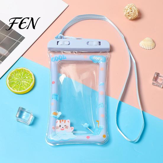 Clear Waterproof Phone Case Cute Pouch with Floating Airbag And Lanyard, PVC Cellphone Dry Bag for Swimming Beach Hot Springs Pool, Sensitive