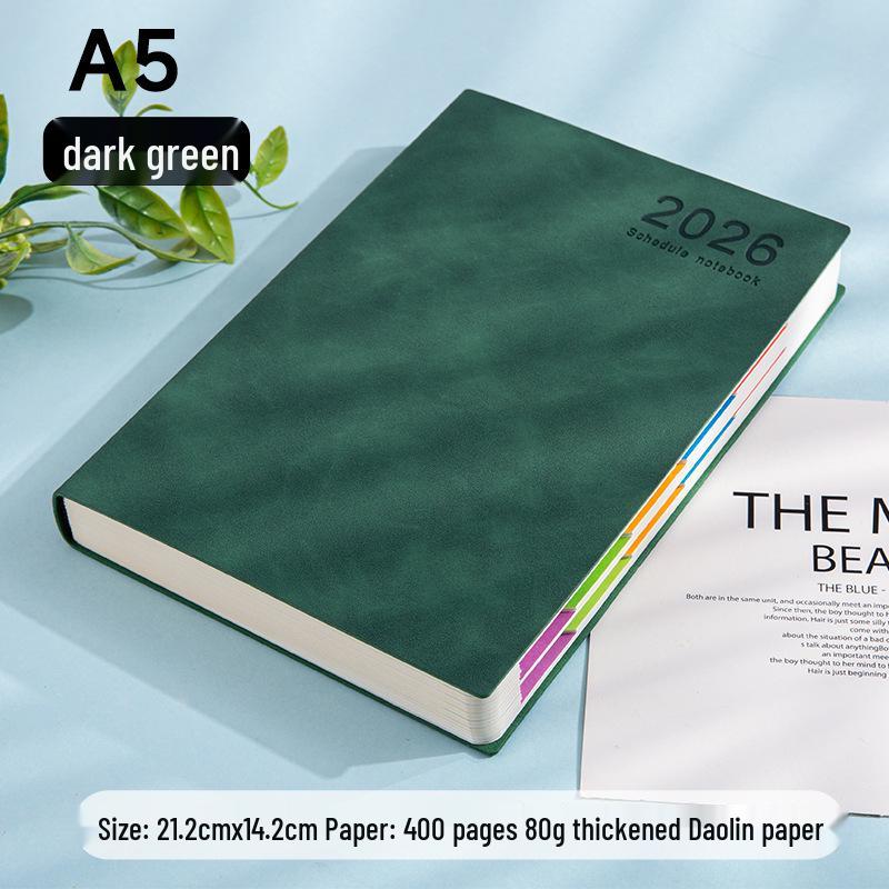 2026 Daily Planner: Thickened One Page Per Day Business Diary Notebook