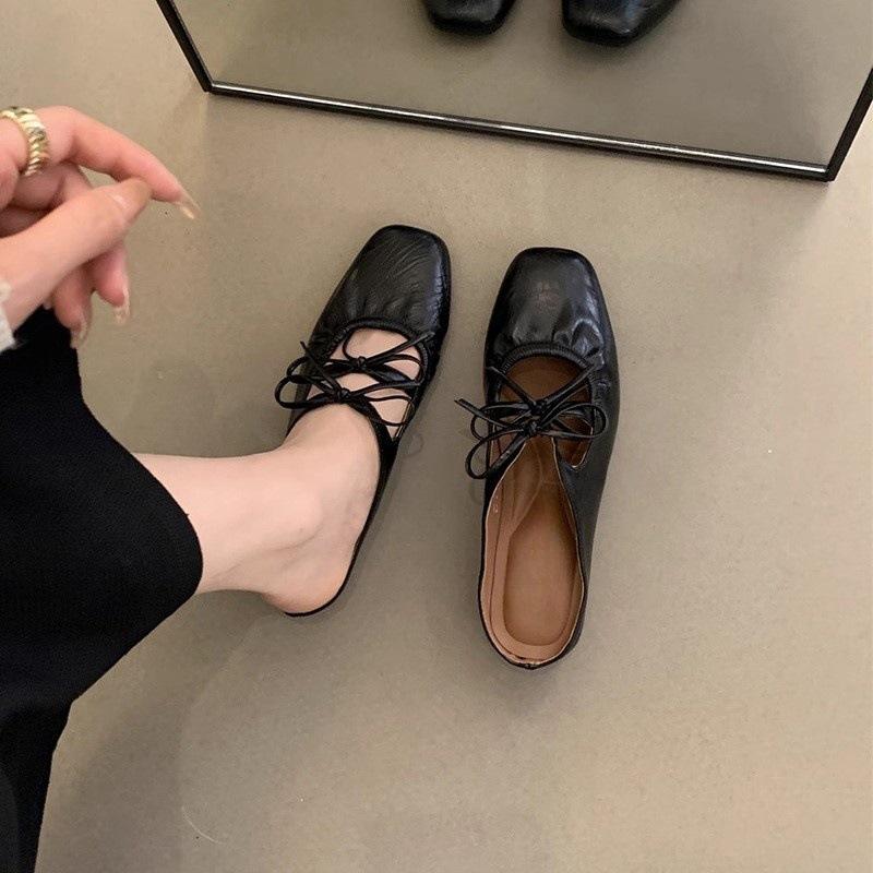 Inner Heightening Bag Head Half Slippers Women Wear Silver Sandals French Temperament Fairy Wind Slope Heel Platform Single Shoes In Summer