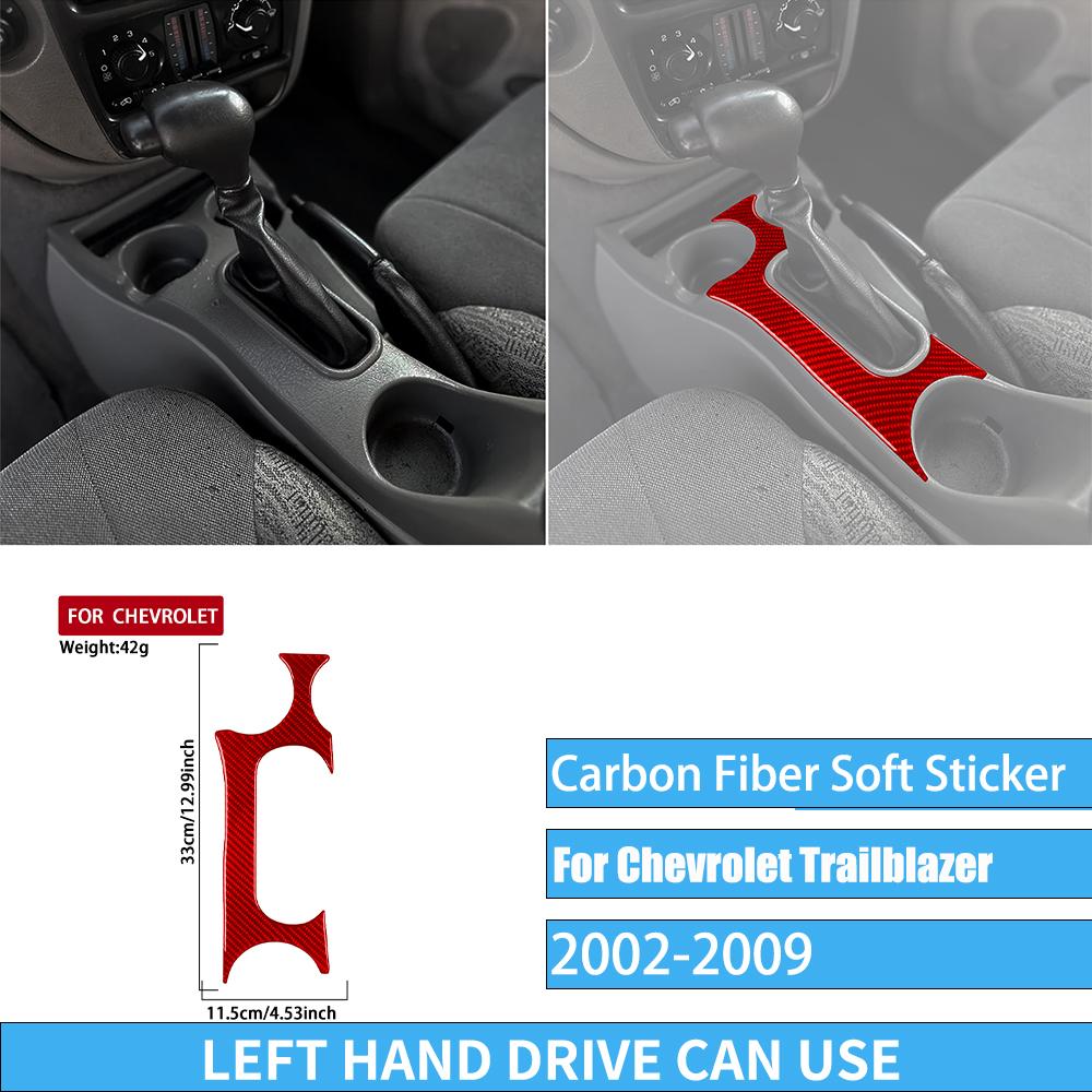 Real Carbon Fiber Car Accessories Trim Red Cover Soft Sticker For Chevrolet Trailblazer 2002 2003 2004 2005 2006 2007 2008 2009