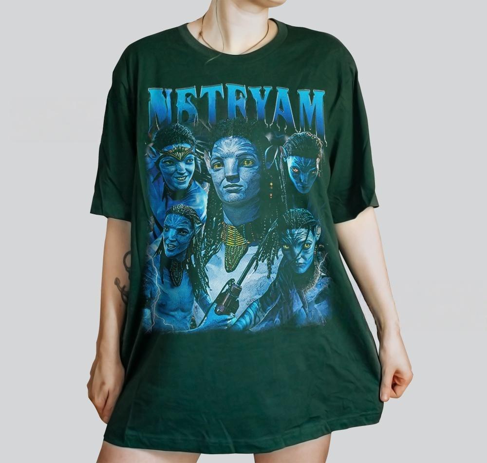 Ретро-футболка Нейтеяма 2025: Футтболка для фанатов Аватар: Путь воды 100% Чистый хлопок С принтом Для взрослых и детей Дышащая футболка Y2k S