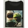 Featuring Kermit The Frog and Shark Designs A Plush Toy Design Casual Shortsleeved Tshirt Suitable for Casual Attire Durable