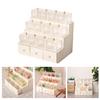 1:12 Scale Wood Tiered Display Rack Cabinet for Miniature Market and Exhibition Use Doll House Decoration Furniture