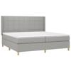 3132017 vidaXL Lit à sommier tapissier avec matelas Gris clair 200x200cm Tissu