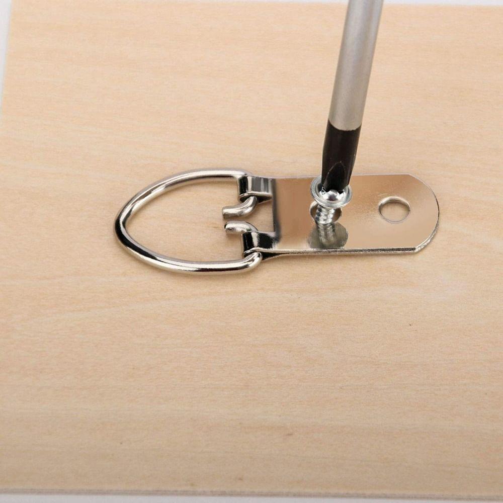 20pcs Rust Resistance D-Ring Hooks Corrosion Resistant Silver Wall Mounting Hangers Steel Picture Hangers Mirrors Hanging