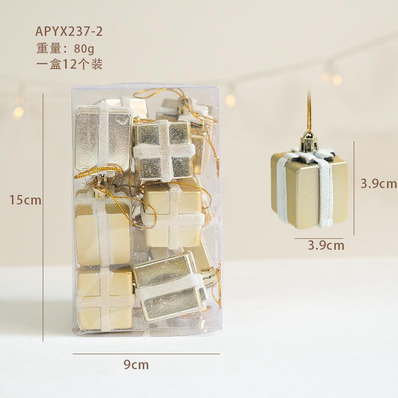 Christmas Nordic style Christmas electroplating gift box pendant Christmas tree star decoration pine cone box pendant