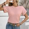 Breathable Comfortable Women's Round Neck Short Sleeve Casual T-Shirt for Spring and Summer