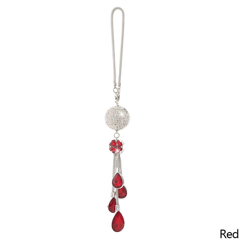 Car Rear View Mirror Pendant Metal Crystal Ball Diamond Decorative Suspension Hanging Ornaments Car Rhinestone Interior Styling