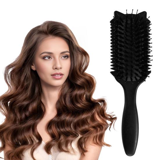 Cat Ear Curl Defining Brush Scalp Massage Reduces Frizz Anti-static Hair Comb Portable Men Women Hair Volumizing Detangling Bristles Brush