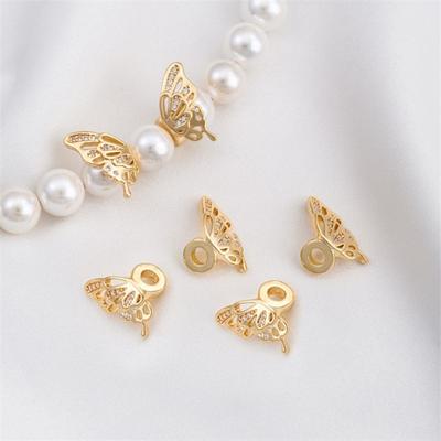 Copper Zircon Separator Beads DIY Jewelry Supplies Versatile Butterfly Beads  DIY Crafts