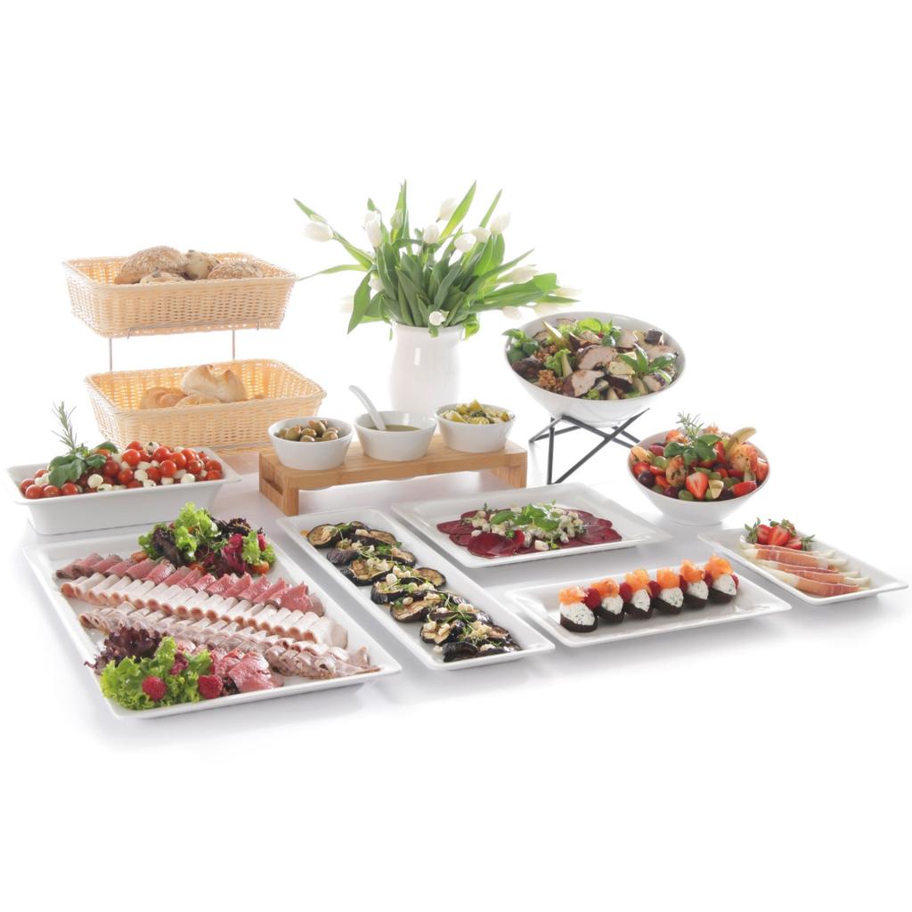 Melamine Buffet Display Tray for Dishes Gn2/3 Height 20 White - Hendi 566930