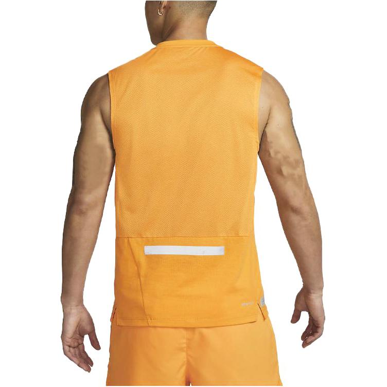 Nike Solid Color Logo Round Neck Running Training Sleeveless Tank Top Men Tops Orange DX0852-836