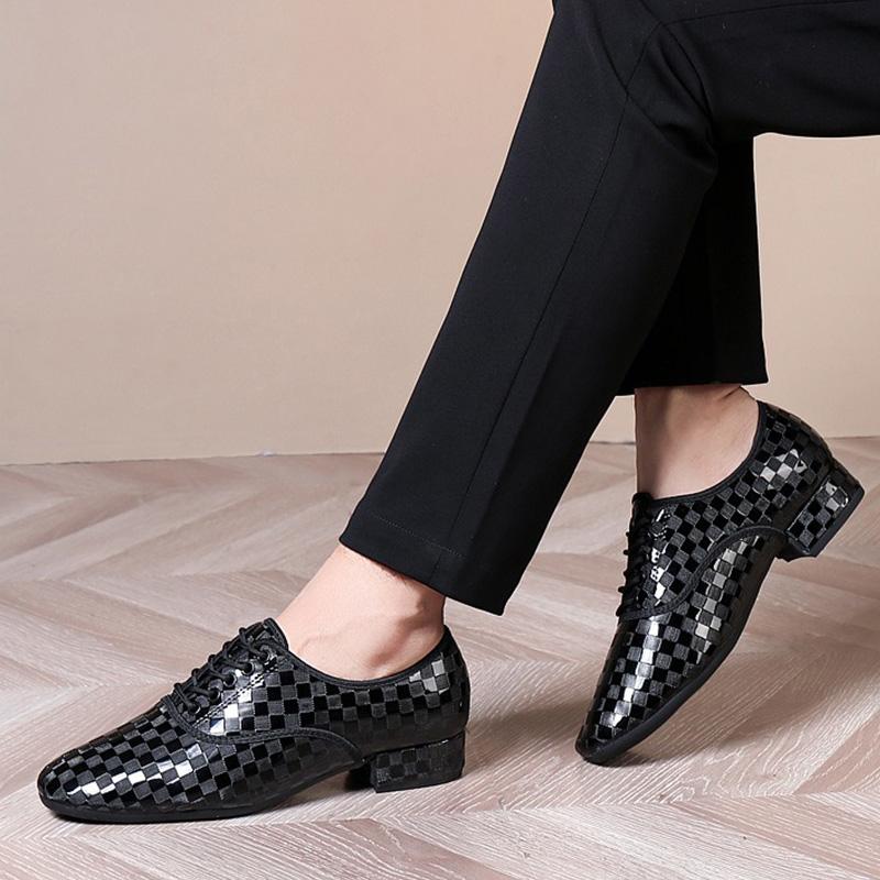 Zapatos de Baile Social Moderno para Hombre Adulto Tacón Bajo Cuero Zapatos de Baile Gitaba Fiesta Zapatos de Baile de Salón Tacón 3cm Interior