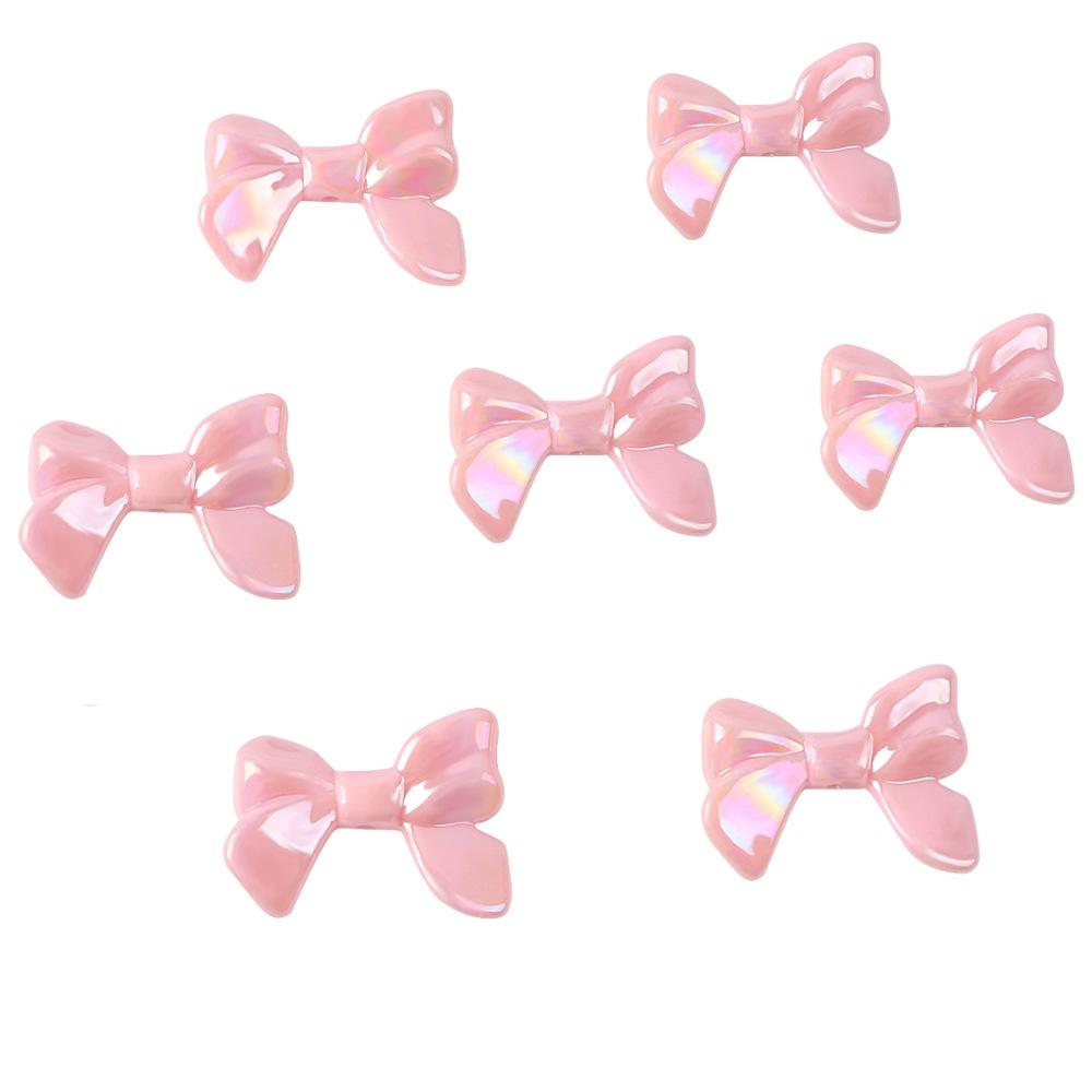 Acrylic Ab Plated Color Imitation Bow, Solid Color Beads, Straight Hole Loose Beads Diy Jewelry, Necklace, Hairpin, Beaded Material