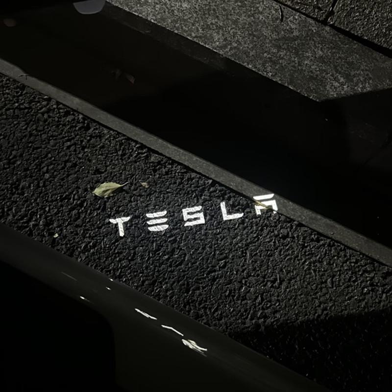 2PCS For Tesla Model 3 Y X S LED Car Door Welcome Light Logo Ghost Shadow Courtesy Projector Lamps