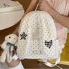 Creative Cute Bunny Ear Backpack Fashion Polka Dot Lace Decor Japanese Lolita Girl Preppy Backpack Lightweight Nylon Handbag