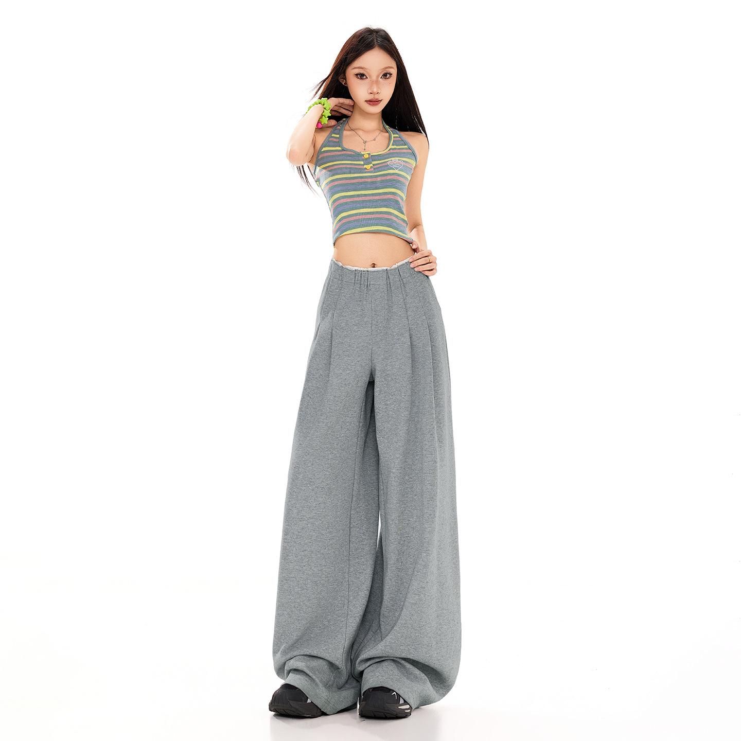 2026 Spring Women s High Waist Wide-Leg Casual Pants: Comfortable, Slimming, Versatile, and Floor-Length XL