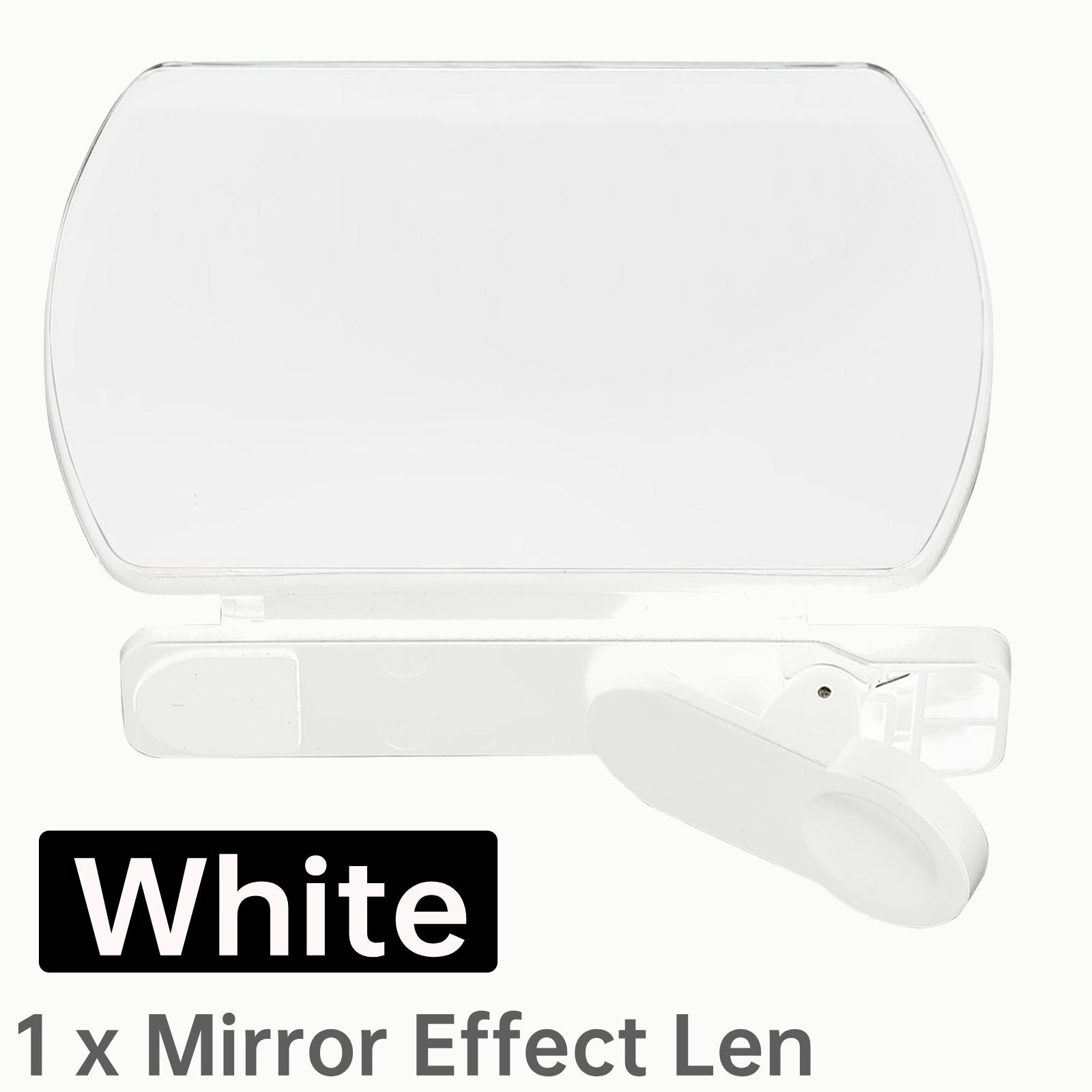 

Adjustable Folding HD Glass Mirror W/ Adjustable Angle Smartphone Camera Reflection Clip Kit for Outdoor Travel Photography білий