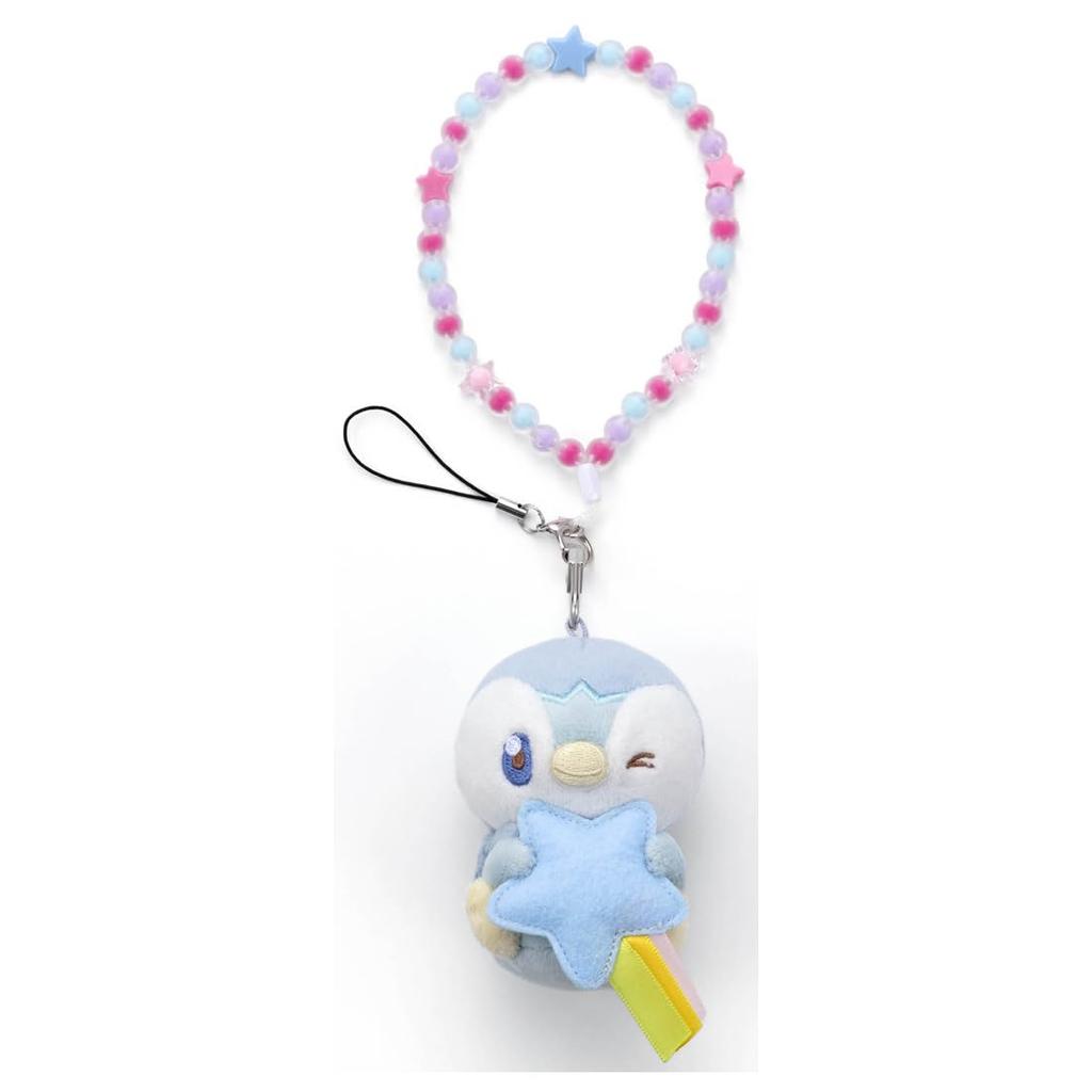 Pokémon PokéPiece Plush Strap (Starry Sky Ver.) Piplup Plush Toy, Approximately 9cm Tall