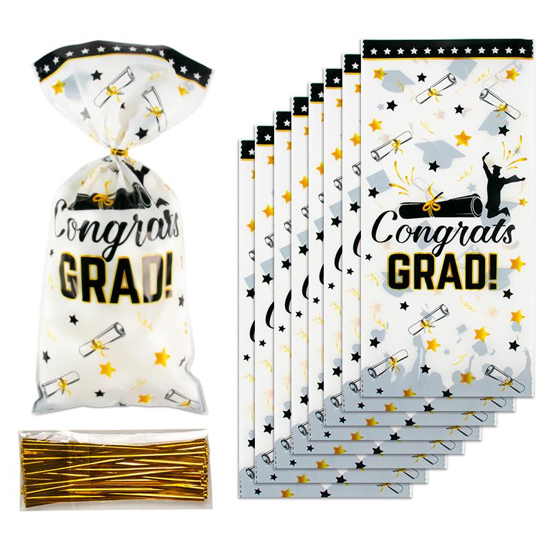 Graduation Decorations Class of 2025 Congrats Grad Balloon Paper Banner Cake Topper Gift Box Graduation Season Theme Party Decor