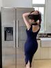Spring/Summer 2026 Stylish Halter V-Neck Slim Fit Hip-Hugging Dress for Women