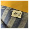 Used ARMANI Stole Scarf Border Pattern Navy Men's