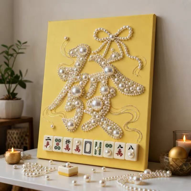 Decorative Painting Material Package, Handmade Diy National Style Ornament, Year Of The Horse Pearl Painting With Photo Frame, Living Room Entrance