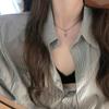 Women's Titanium Steel Star Cross Pendant Necklace - Versatile, Sweet, Cool Style with Snake Bone Chain