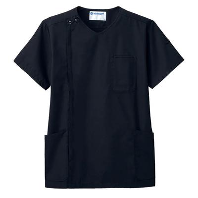 Nursery Men's Zip-Front Scrub, Transparent, UV Protection, Tablet Storage, with PHS Pocket, Size L, Black, 9204306A