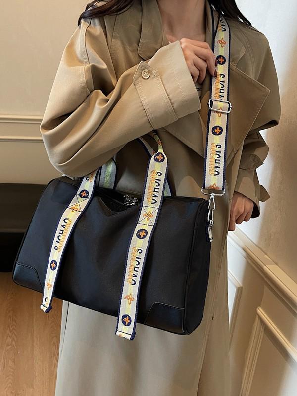 2025 Trendy Versatile Crossbody Travel Bag with Letter Webbing - Casual Sports Fitness Handbag