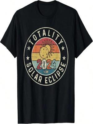 Totale Sonnenfinsternis 2024 Amerika Retro Totale Finsternis T-Shirt