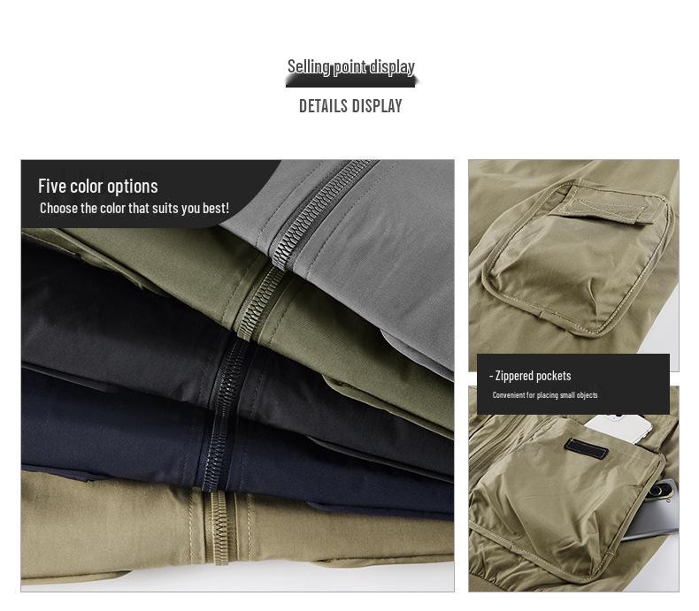 Men's Trendy Korean Style Stand Collar Bomber Jacket - Windproof, Solid Color for Spring & Autumn Outdoor Sports