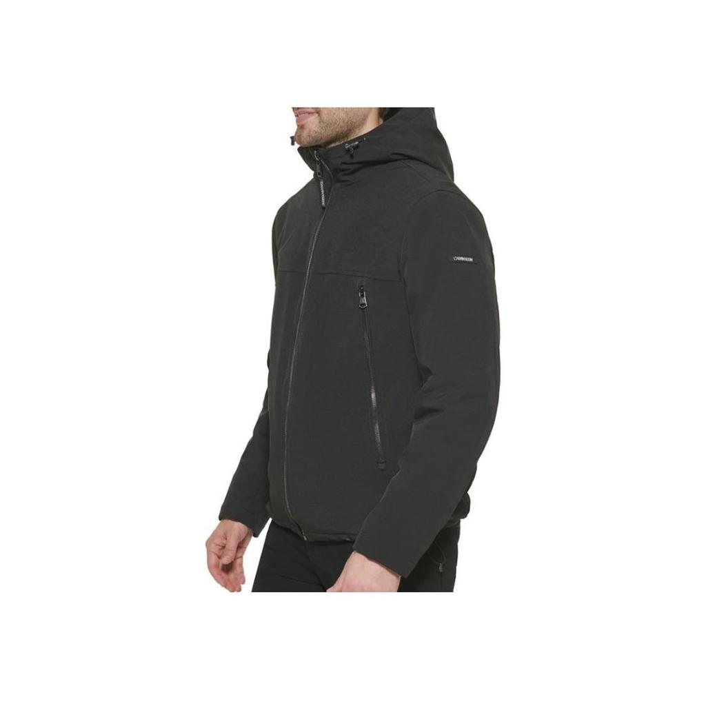Calvin Klein Zipper Hooded Solid Color Casual Cotton Jacket Men Jacket Dark-Blue CM105270-IRO