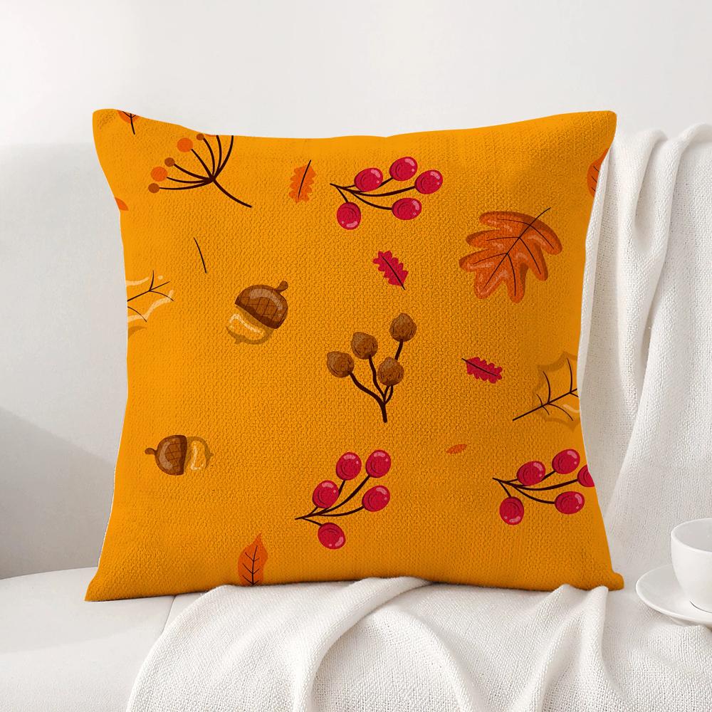 Autumn Leaves Print Cushion Cover, All-Season Universal & Removable Washable, Home Sofa & Bed Pillowcase