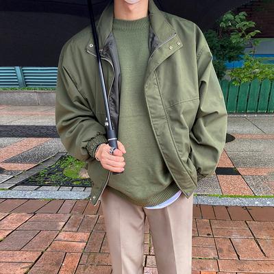 Bomberjacke Herren Trendiger Koreanischer Stil Gutaussehend Baseballuniform Herbst und Winter Locker Lässig Herrenbekleidung