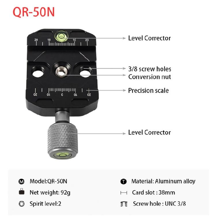Aluminum Alloy Quick Release Plate Tripod Gimbal Base 1/4 3/8 Screw Mounting