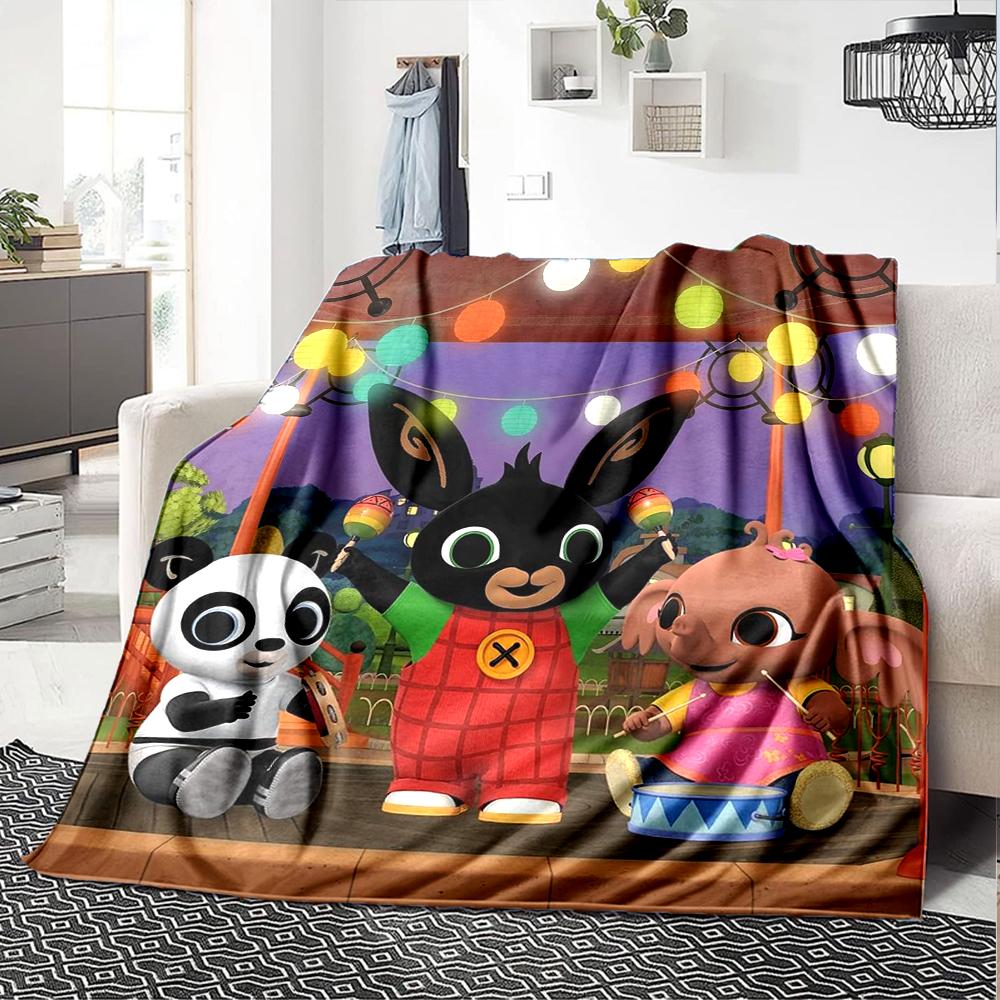 Bing Theme Printed Blanket - Perfect for Couch, Bed, Travel & Outdoor Use | Machine Washable, Cozy & Durable.