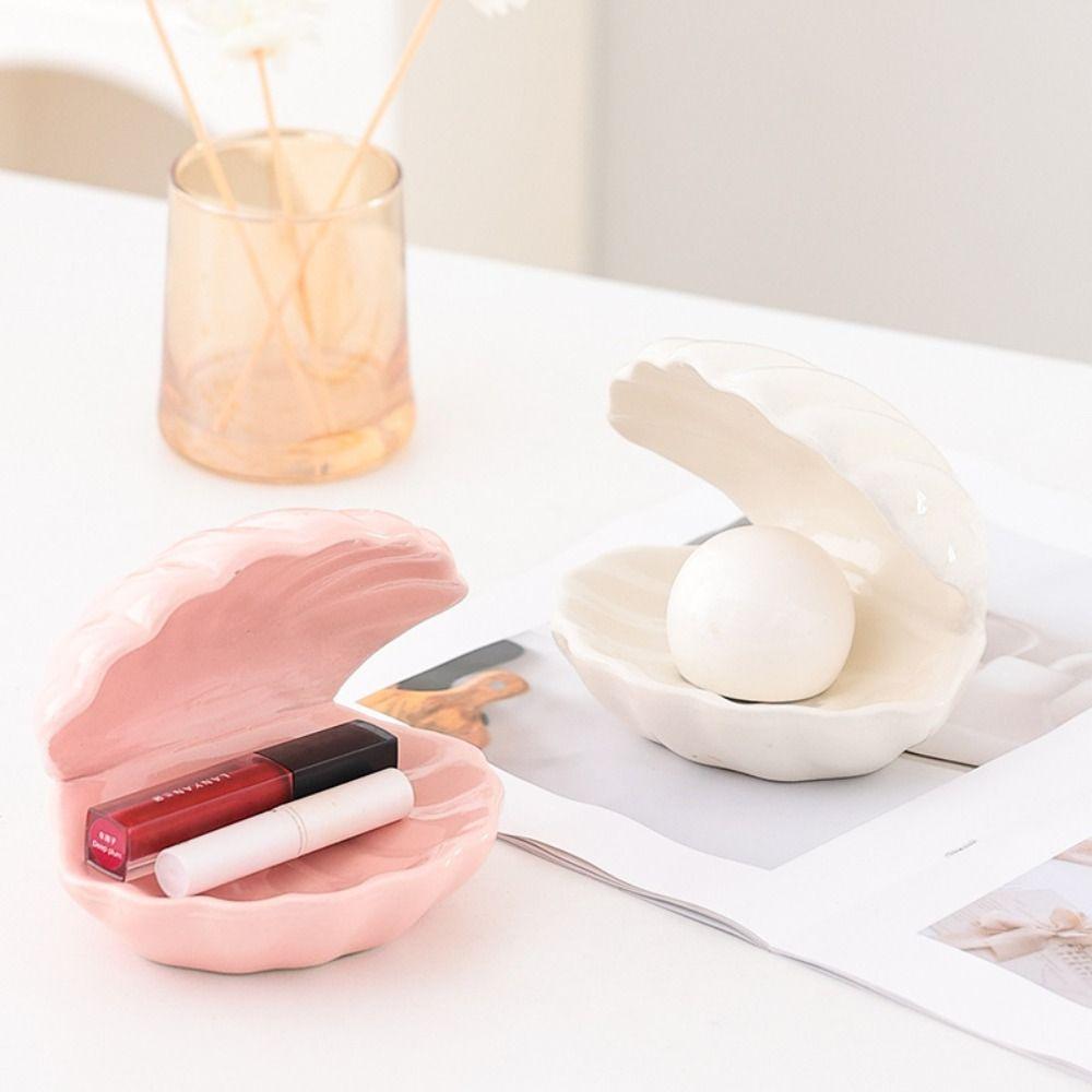 

Ring Shell Display Organizer Ceramic Whiteware Porcelain Jewelry Tray Jewelry Display Style B