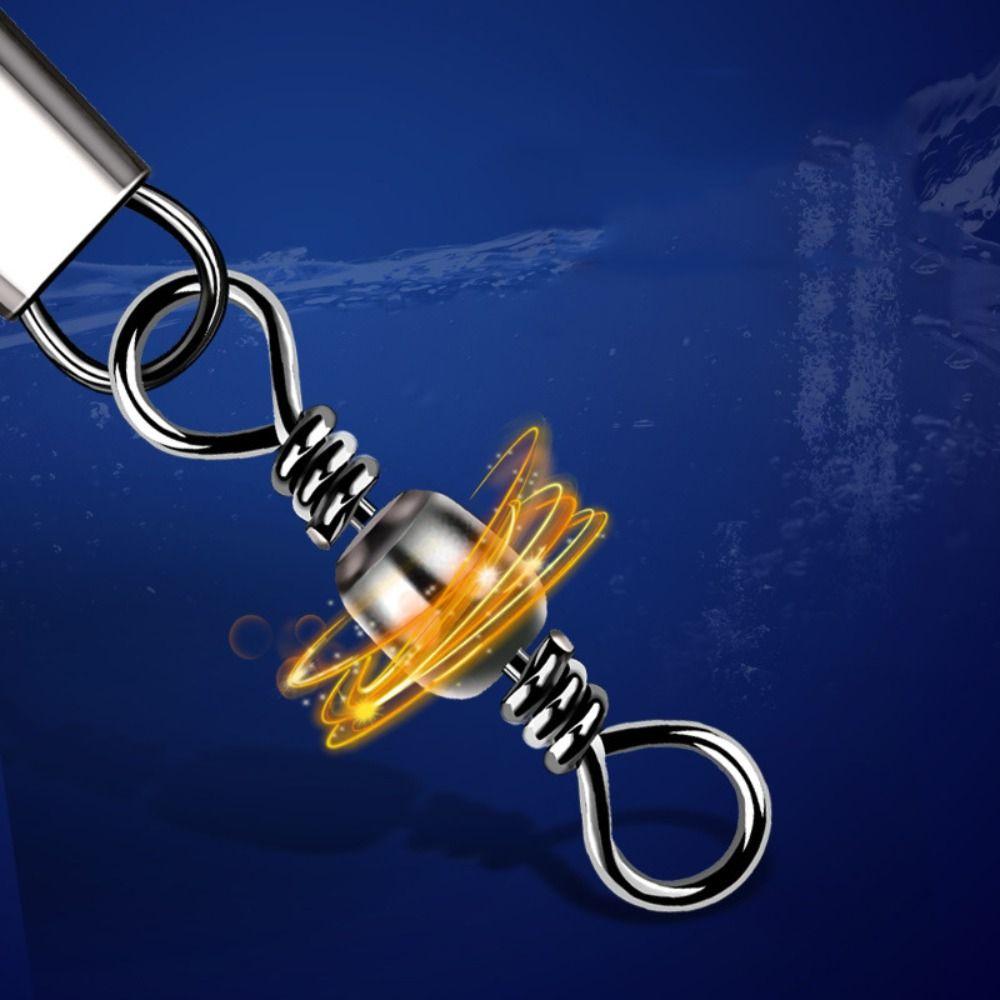 100pcs/Pack Barrel Rolling Swivels Fishing Connector Rolling Fishing Bearing  Fishing Tool