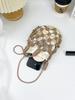 French Style Sparkling Diamonds Mesh Handbag Lady Handmade Woven Bag Hollow Out Bucket Bag Armpit Bag Vacation Travel Beach Bags