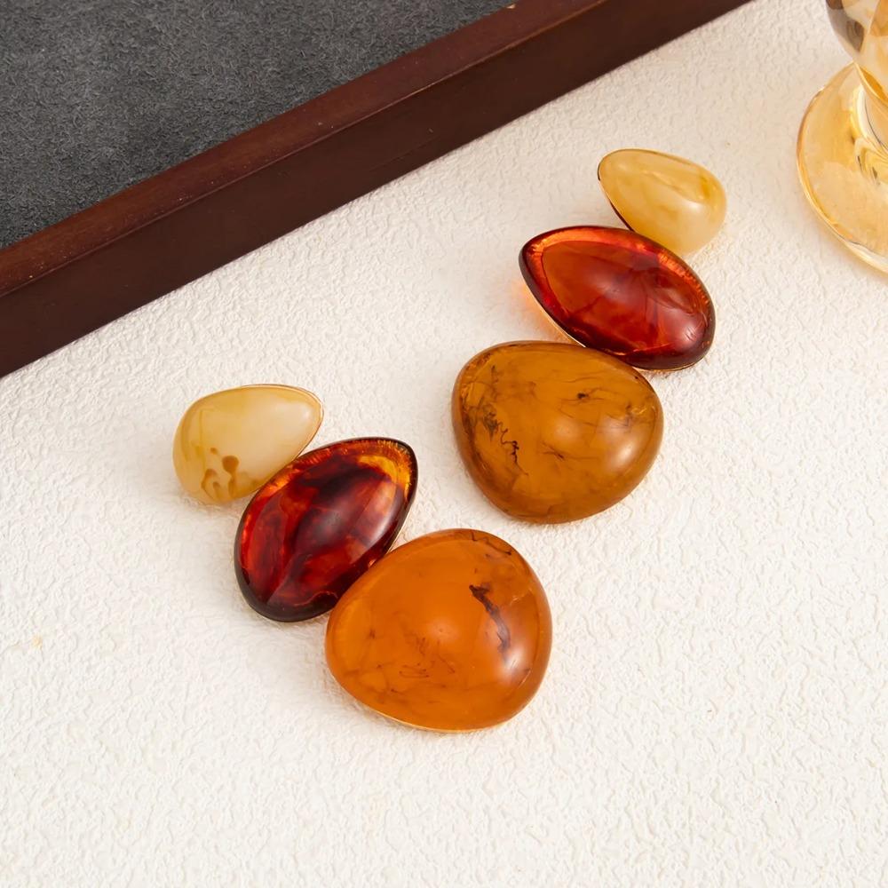 Personality Vintage Resin Acrylic Geometric Pendant Earrings for Women Bohemian Colorful Drop Earring Y2K Jewelry Accessories